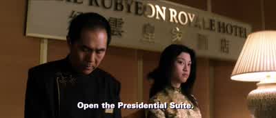 Perhaps you could send up my tailor and some foodThe lobster's good with quails' eggs and sliced seaweedMmm hmm And if there's any left a '61 BollingerOf course - Die Another Day