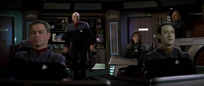 Sensors show chronometric particles emanating from the sphere - Star Trek: First Contact