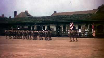 Sergeant Robert Smith
marches into captivity, - The Pacific War in Color