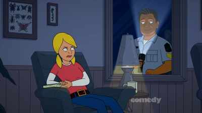Settling in to do a little
light-fingered reading? - Corner Gas Animated