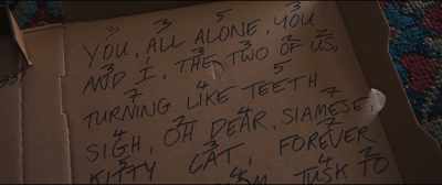 Seven. One, two... Seven. "U." - Under the Silver Lake