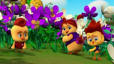 ♪ Shake, shake
Shake your bee-hind ♪ - The Chicken Squad