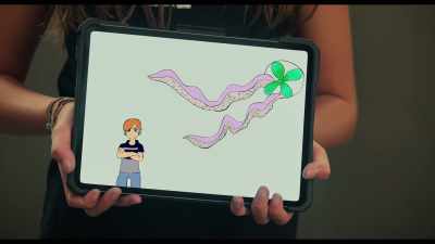 She also drew these alien creatures
breaking into this very room. - We Can Be Heroes
