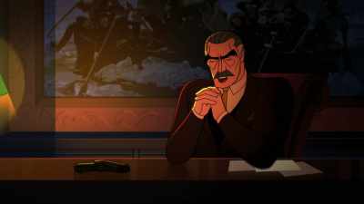 She can't use guns anymore.
That's why she works at a desk! - Q-Force