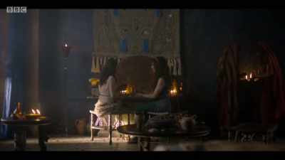 SHE CHUCKLES
Not like that. You'll look drunk. - Troy: Fall of a City