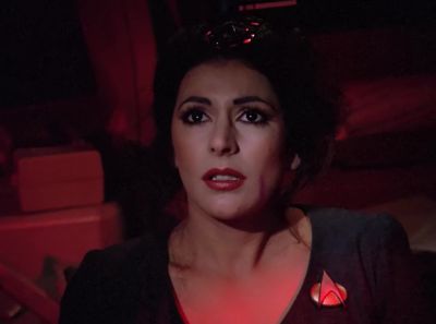 She didn't do anything.
Her phaser was lowered. - Star Trek: The Next Generation