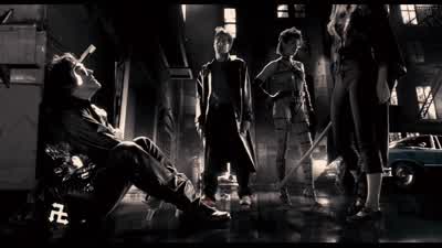 She doesn't quite chop his head offShe makes a Pez dispenser out of him - Sin City