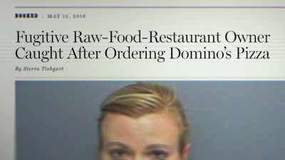 She got caught ordering pizza
in Pigeon Forge, Tennessee, like, - Bad Vegan: Fame. Fraud. Fugitives.
