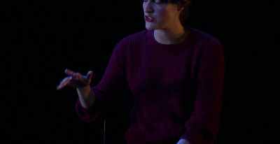 She lands on her stomach
and struggles a bit, - Great British Theatre