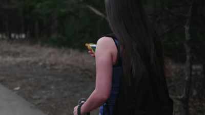  She was looking at her phone. - #TextMeWhenYouGetHome