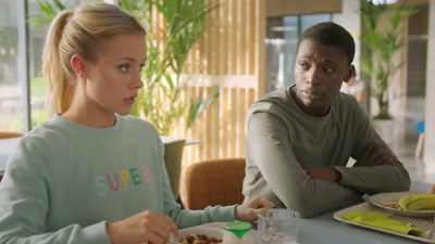 She made it up so that I'd help
her stay to audition. (laughs)
Isn't that funny? - Find Me in Paris