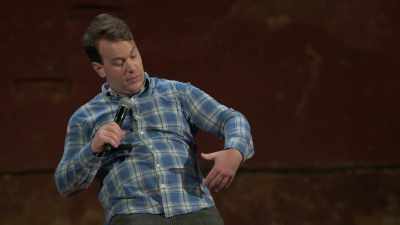 She pushes him off the couch,
and he doesn't even run away. - Mike Birbiglia: Thank God for Jokes