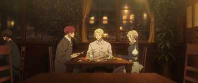 -She said she'll be fine.
-Shut up! Just be quiet and eat! - Violet Evergarden: The Movie