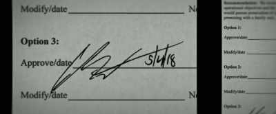 She signed it
even though she got
a pair of contradictory memos. - Separated