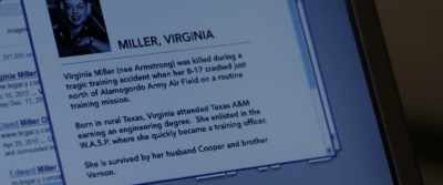 "She is survived by her husband, Cooper, - Out of Time