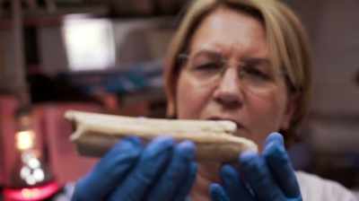 She uses radiocarbon
technology - Dead Sea Scrolls: The Doomsday Prophecy