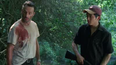 She was doing just fine till right here. - The Walking Dead