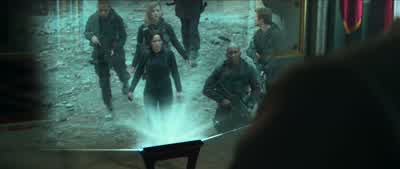 She was visiting a makeshift hospital. - The Hunger Games: Mockingjay   Part 1