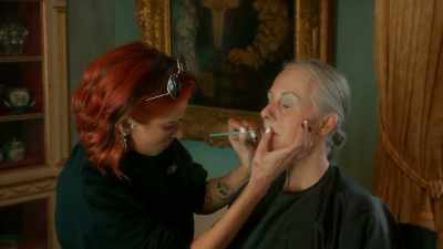 She's chosen some lovely
toned blusher and eyeshadow - Glow Up: Britain's Next Make-Up Star