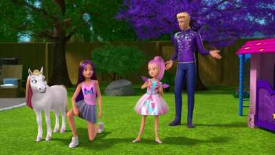 She's got a point.
Where to, unicorn expert? - Barbie: A Touch of Magic