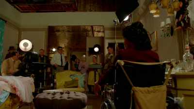 She's not the director.
Why is she standing there? - FEUD