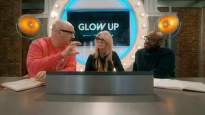 She's using a scarring wax.
She needs to secure it with something, - Glow Up: Britain's Next Make-Up Star