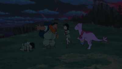 Shizuka draws a big circle as much as possible here - Doraemon: Nobita's New Dinosaur