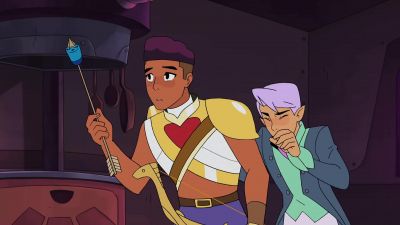 -Shoot!
-It's a sonic arrow. It'll draw more bots. - She-Ra and the Princesses of Power