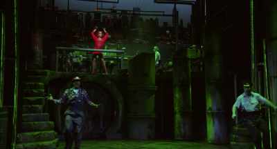 (shouting)
- And we're - The Toxic Avenger: The Musical