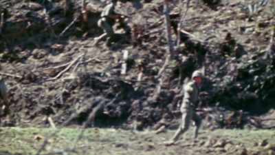 [shouting and gunfire] - The Pacific War in Color