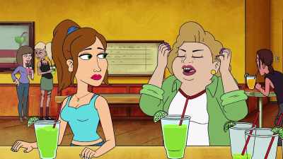 -(shouts)
-Well, don't chug more. - Bless the Harts
