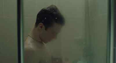 [shower running]
[tense music builds] - Sebastian