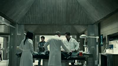 Ok. Tried her skin for prints. Of course nothing. We did get a hand spread off her neck. Report say - Hannibal