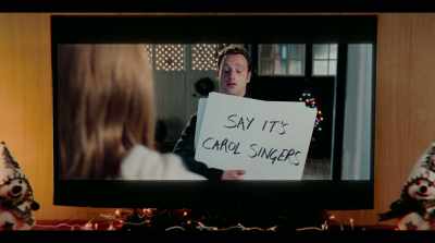 ["Silent Night" playing] - Love Hard