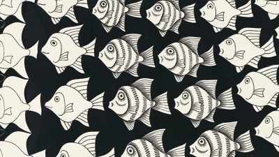 Since the complete exclusion
of the Jews, - M. C. Escher: Journey to Infinity