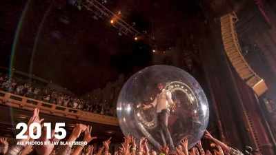 Singing a different song,
sometimes coming out in the - The Flaming Lips Space Bubble Film