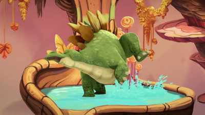 (singing)
♪ A soggy stego is a silly-saur! ♪ - Gigantosaurus