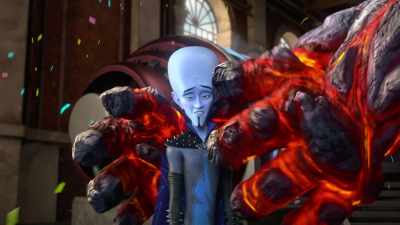 (singing):
* For he's a horrible * - Megamind vs. the Doom Syndicate