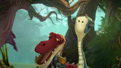 (singing)
♪ Friends forevermore ♪ - Gigantosaurus