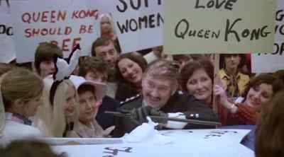 (SINGING): Soft
breezes, loving squeezes - Queen Kong