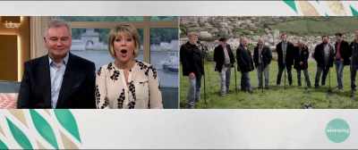 Singing the national anthem,
live from Cornwall, - Fisherman's Friends