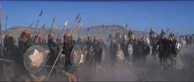 Sire, our men are spent.
Shall we call a rest? - Solomon and Sheba