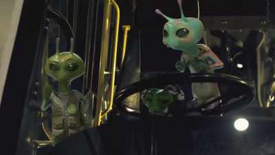 - [sirens wailing]
- [panicked shrieking] - Alien TV