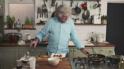 [sizzling, popping] - James May: Oh Cook!