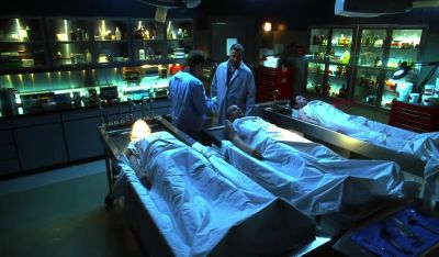 Skin's thicker on the
back. Captured the bullet. - CSI: Crime Scene Investigation