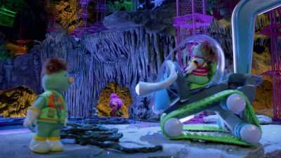 Sky bucket!
Mysterious sky bucket coming in! - Fraggle Rock: Back to the Rock