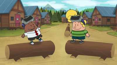 Sky surfing? Panther wrestling?
Defying physics? - The Epic Tales of Captain Underpants