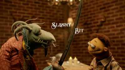 -Slashy bit.
-And at the tip, that's the foible, - Muppets Now