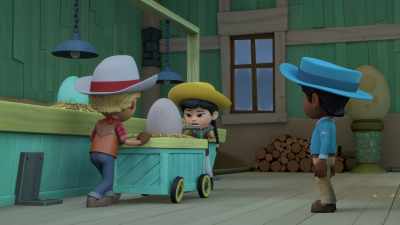 Slow down, Min.
That wheel looks awfully wobbly. - Dino Ranch