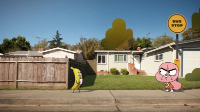 [Slurps] Oh, hi, Anais.
Aah! - The Amazing World of Gumball